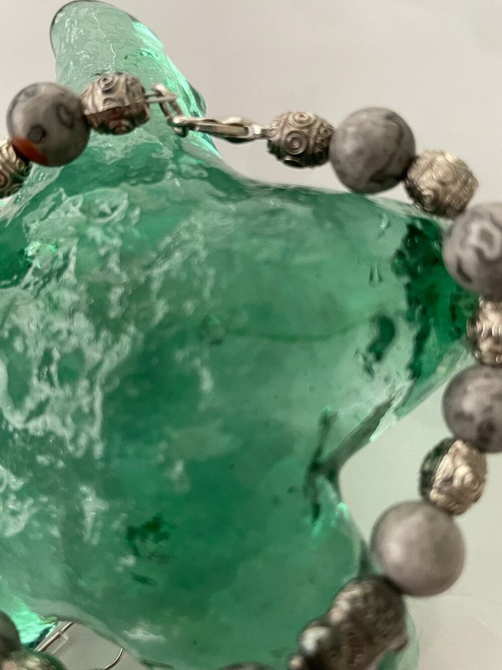 Scenery Jasper and Elephant Gemstone Bracelet - Picture 4 of 4